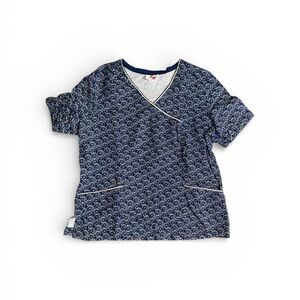 White Cross Scrub Top Medium